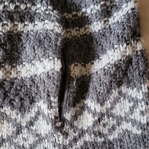 Cynthia Rowley Chunky fair isle knit wool alpaca blend‎ thick hooded duster sz M - Picture 3 of 10